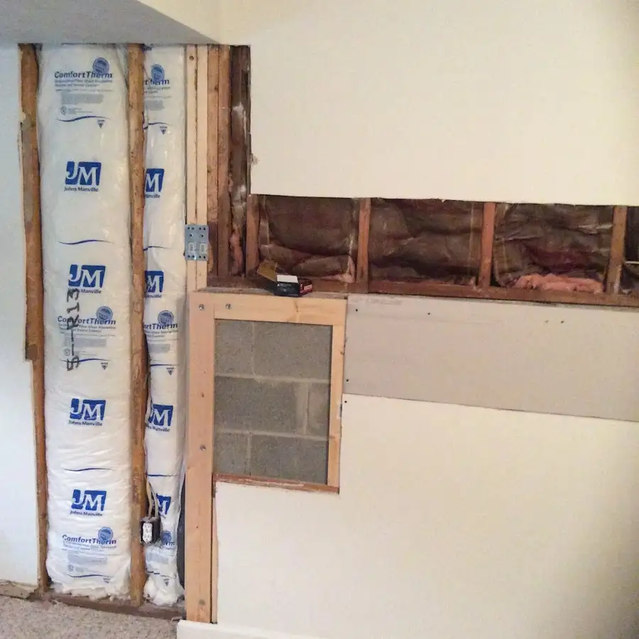 Wall insulation replacement during Contents Cleaning & Restoration in York